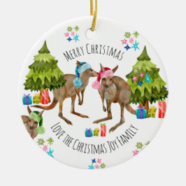 Anpassningsbar Cute Aussie Kangaroo jul Julgransprydnad Keramik