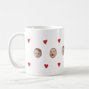 Anpassningsbar Cute Baby Ansikte 2 Foton Mugg