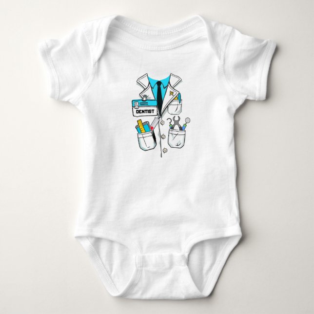 Anpassningsbar Cute Baby Dentist Namn bricka Scien T Shirt (Framsida)