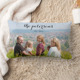 Anpassningsbar Cute BeSnygg leende Family Photo Co Lumbarkudde
