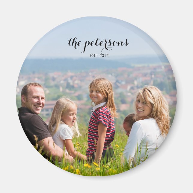 Anpassningsbar Cute BeSnygg leende Family Photo Co Magnet (Framsidan)