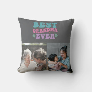 Anpassningsbar Cute Best Grandma nånsin 2 Photo Co Kudde