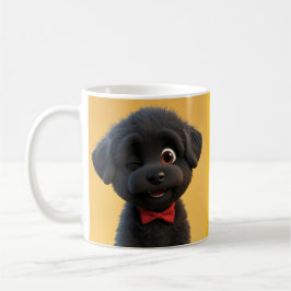 Anpassningsbar Cute Black Puppy Mugg - Adapter Gif