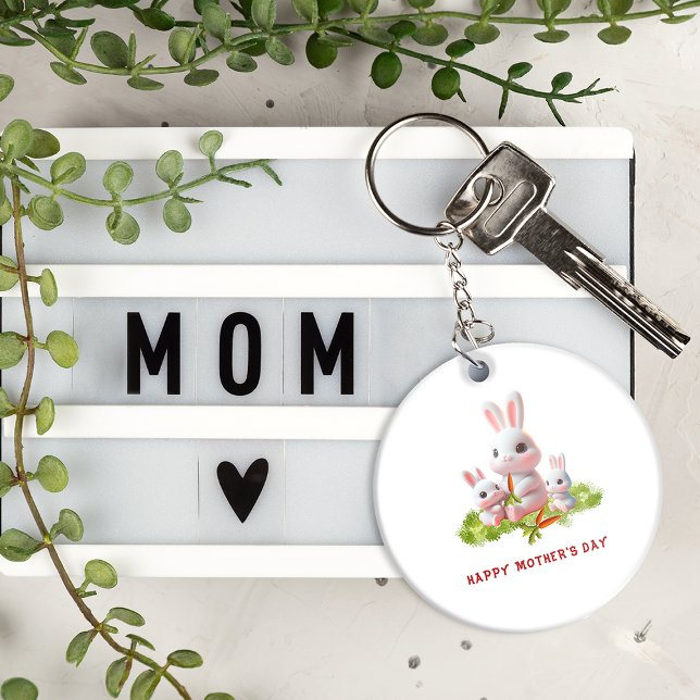 Anpassningsbar Cute bunny Mamma-nyckelkedja (Skapare uppladdad)