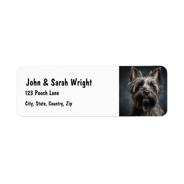 Anpassningsbar Cute Cairn Terrier Hund-adressetike Returadress Etikett (Framsidan)
