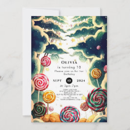 Anpassningsbar Cute Candyland Birthday Inbjudningar