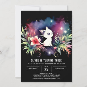 Anpassningsbar Cute Cat Birthday Inbjudningar
