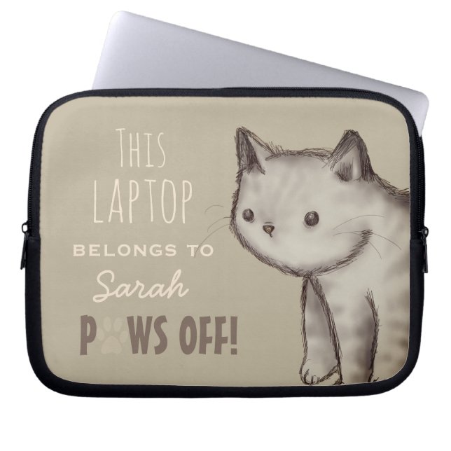 Anpassningsbar Cute Cat Illustration Tassar av Per Laptop Fodral (Framsidan)