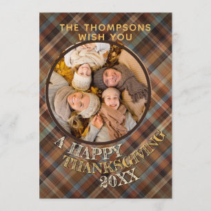Anpassningsbar Cute Cheerful Thanksgiving Play Mön Julkort