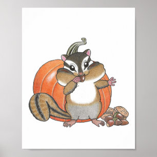 Anpassningsbar Cute Chipmunk Animal Nursery poster