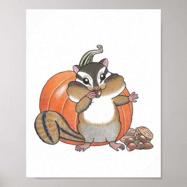 Anpassningsbar Cute Chipmunk Animal Nursery poster (Framsidan)