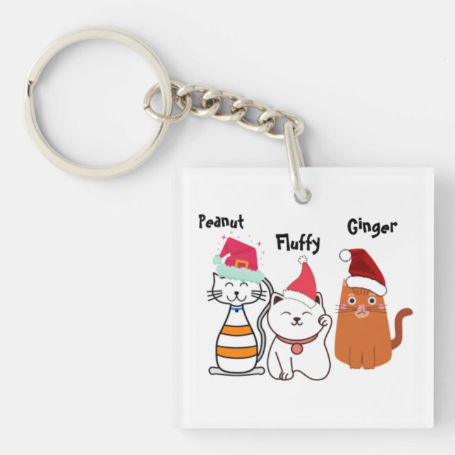 Anpassningsbar Cute Color Cats God jul (Framsidan)