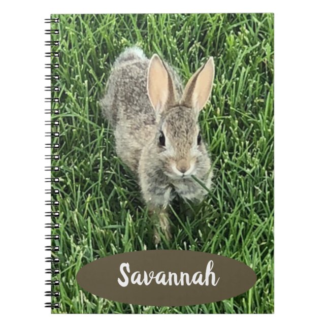Anpassningsbar Cute Cottontail Bunny Anteckningsbok (Framsidan)