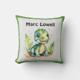 Anpassningsbar Cute Dinosaur med Namn Dekorativ ku Kudde