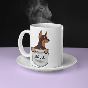 Anpassningsbar Cute Doberman för Hund älskare Trai Kaffemugg