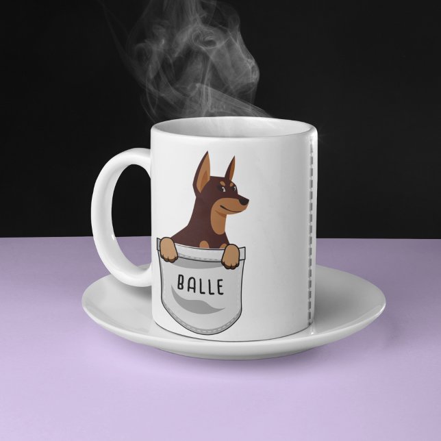 Anpassningsbar Cute Doberman för Hund älskare Trai Kaffemugg (Skapare uppladdad)