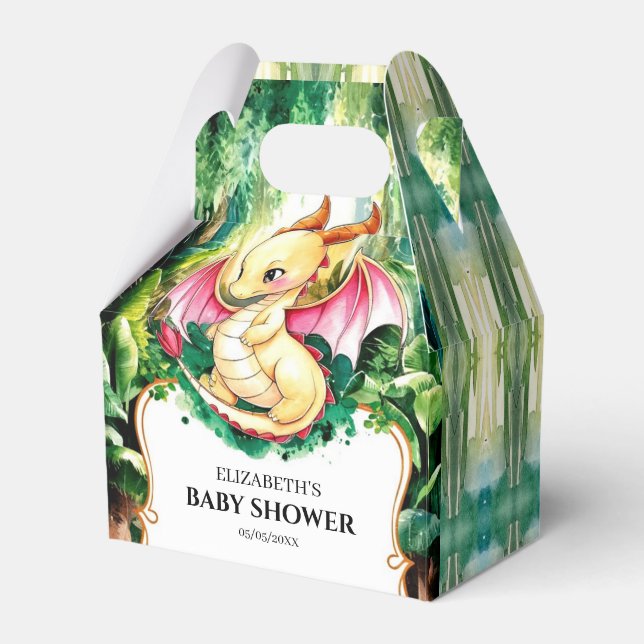 Anpassningsbar Cute Dragon Baby Shower Presentaskar (Framsidan Sidan)