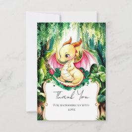 Anpassningsbar Cute Dragon Baby Shower Tack Kort