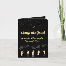 Anpassningsbar Cute Elegant Black och Guld Student Kort