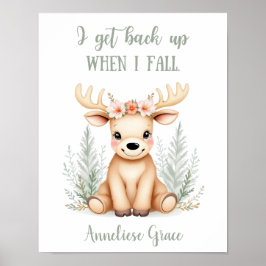 Anpassningsbar Cute Elegant Moose Woodland Animal Poster