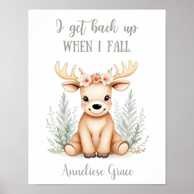 Anpassningsbar Cute Elegant Moose Woodland Animal  Poster (Framsidan)