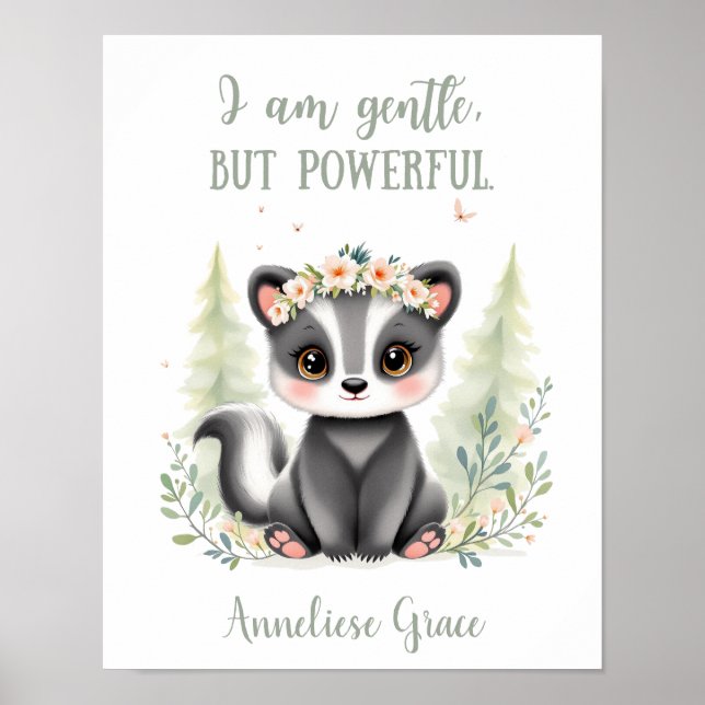 Anpassningsbar Cute Elegant Skunk Woodland Animal  Poster (Framsidan)