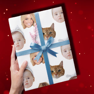 Anpassningsbar Cute Family Ansikte 3-foton Presentpapper