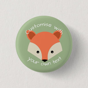 Anpassningsbar Cute Fox Ansikte Knapp