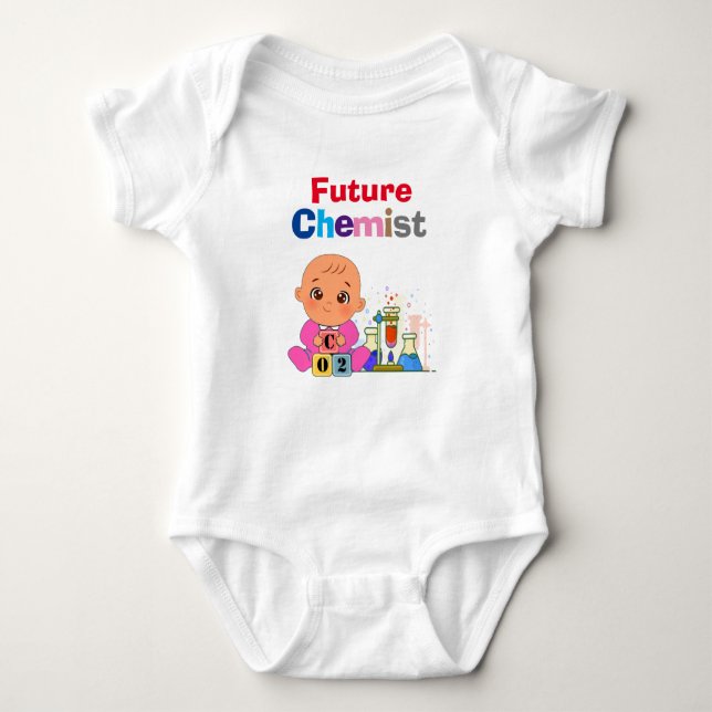 Anpassningsbar Cute Funny Baby Future Chemist Geni T Shirt (Framsida)