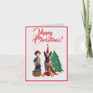 Anpassningsbar Cute German Shepherd with Little Gi Kort