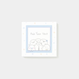 Anpassningsbar Cute Ghost-familjen Girly Blue Desi Post-it Block
