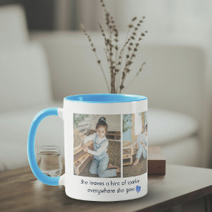 Anpassningsbar Cute Girl Photo Collage Coffee Mugg