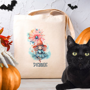 Anpassningsbar Cute Girly Rosa Witch Watercolor Ha Tygkasse