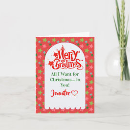 Anpassningsbar Cute God jul Card för din fru Kort