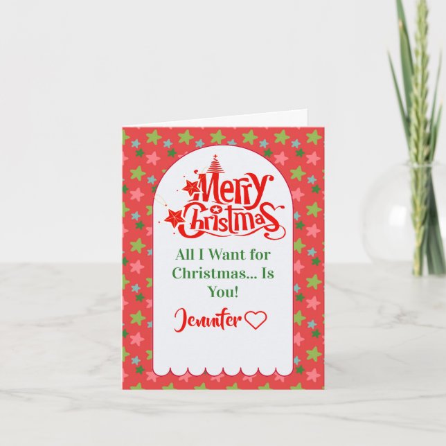 Anpassningsbar Cute God jul Card för din fru Kort (Framsida)