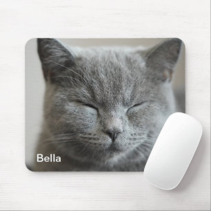 Anpassningsbar Cute Grått Kattunge Ansikte Photo Musmatta