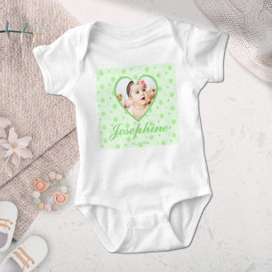 Anpassningsbar Cute Grönt Baby Namn Photo T Shirt