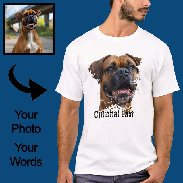 Anpassningsbar Cute Grunge Effect Pet Photo Hund Ä T Shirt (Skapare uppladdad)