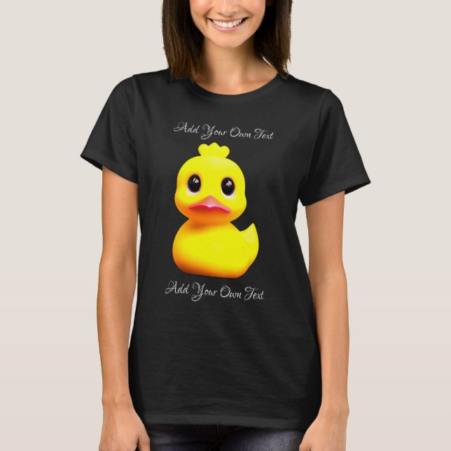 Anpassningsbar cute Gult Rubber Anka T Shirt (Framsida)