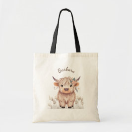 Anpassningsbar Cute Highland Cow Namn Tygkasse