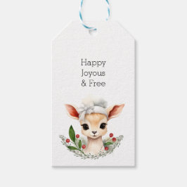 Anpassningsbar Cute Hjort Joyy Free-jul Presentetikett