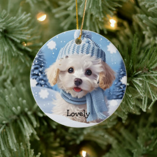 Anpassningsbar Cute Hund 1 Photo jul Ornament