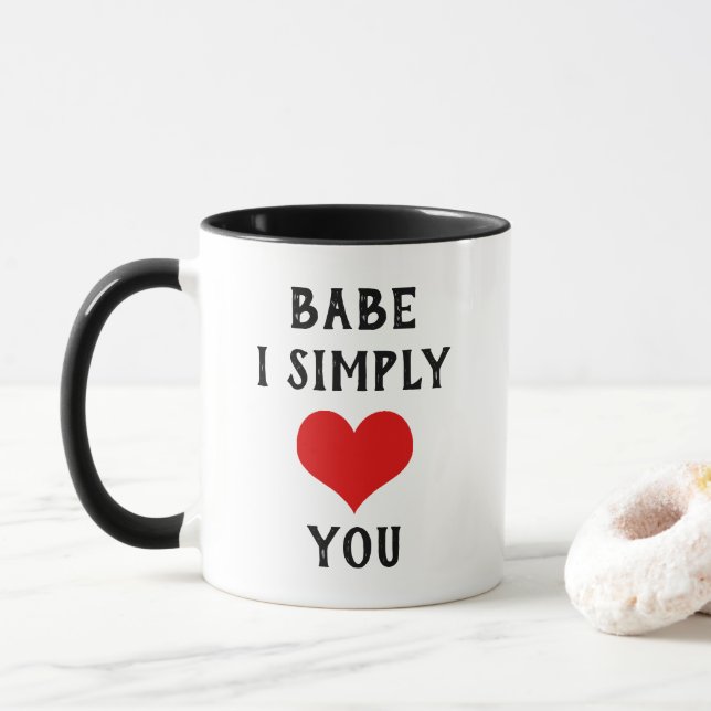 Anpassningsbar Cute I Kärlek du och Red Heart på Mugg (Med munk)