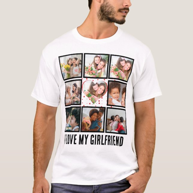 Anpassningsbar Cute I kärlek min flickvän 9 Fotoko T Shirt (Framsida)