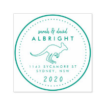 Anpassningsbar Cute Kangaroo Line Teckning Returad