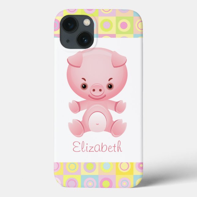 Anpassningsbar Cute Kawaii Rosa Gris (Baksida)