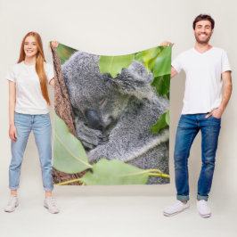 Anpassningsbar Cute Koala Image Charming Home Deco Fleecefilt