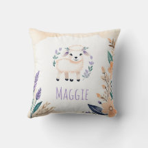 Anpassningsbar Cute Lamb Pillow Boho Blommigt Desi