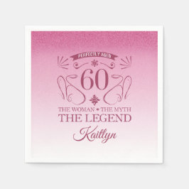 Anpassningsbar Cute Lycklig 60:e födelsedagen Pappersservett