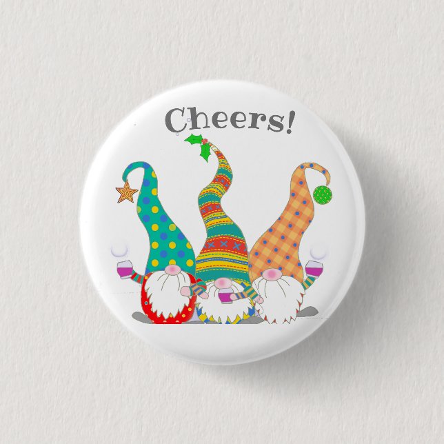 Anpassningsbar Cute Nordic Gnomes som firar Tote B Knapp (Framsida)